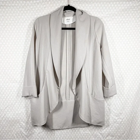 Aritzia Wilfred Beige Chevalier Relaxed Open Front Blazer - Picture 1 of 5